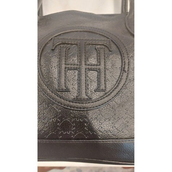 Tommy Hilfiger Black Handbag Shopper Tote Purse Logo - Picture 5 of 15